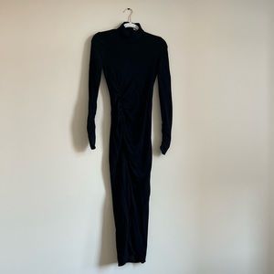 Black zara fitted turtle neck dress
